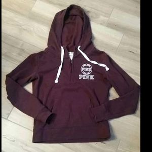 Super cute Victoria Secret Pink 1/4 zip size small. Fleece lined.